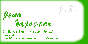 jeno hajszter business card